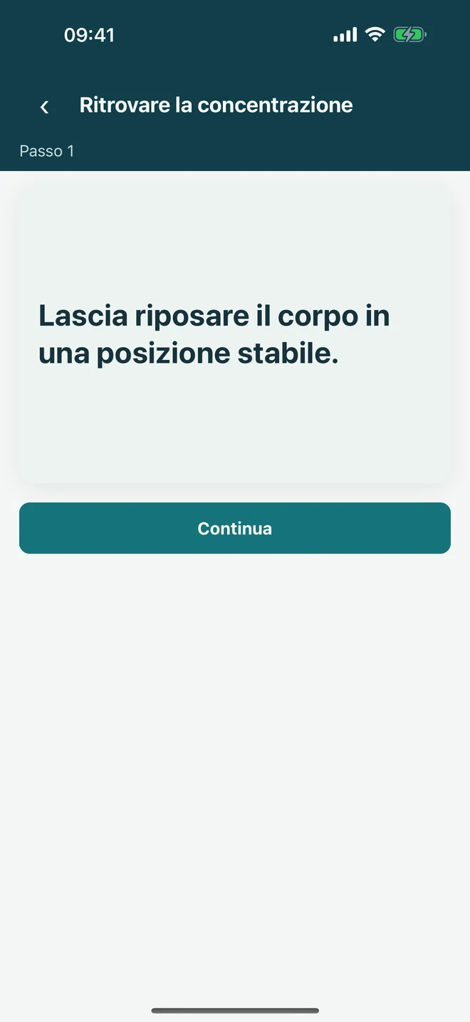 Un passaggio di un’esperienza guidata Ataraxia per riportare l’attenzione alla prossima azione utile.