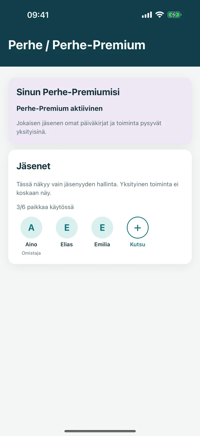 Perhejäsenyyden hallinta siten, että jokaisen yksityinen harjoittelutila pysyy erillään.