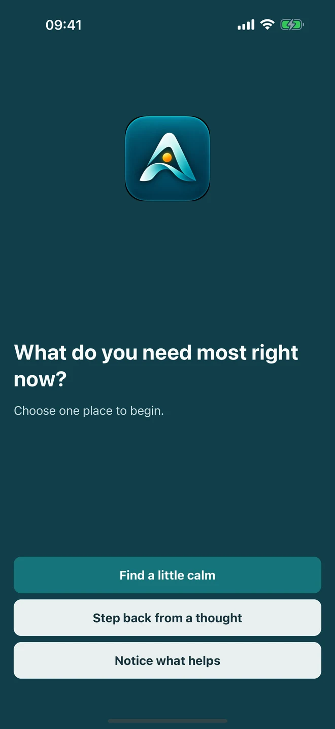 A short first-value choice based on what the person needs in the moment.