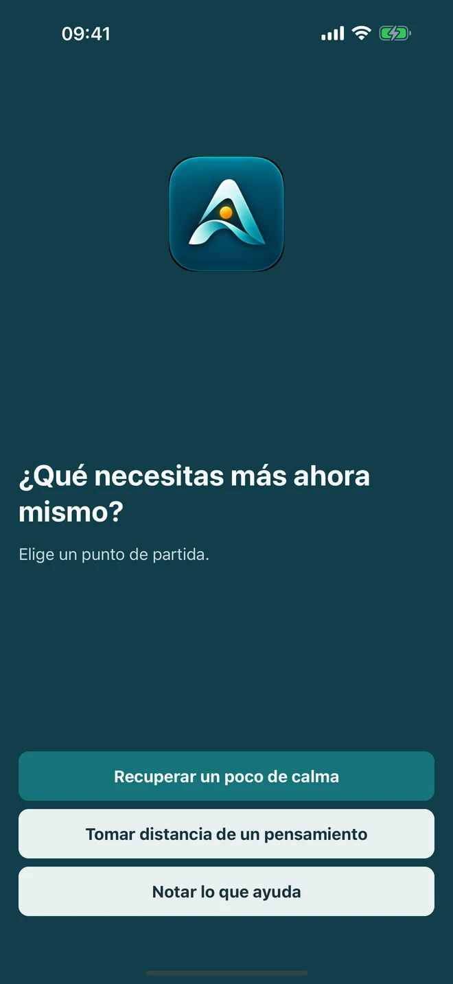 Una elección breve para obtener un primer valor a partir de lo que la persona necesita ahora.