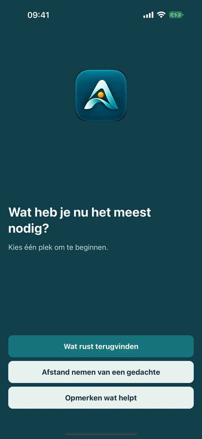 Een korte eerste keuze op basis van wat iemand op dit moment nodig heeft.