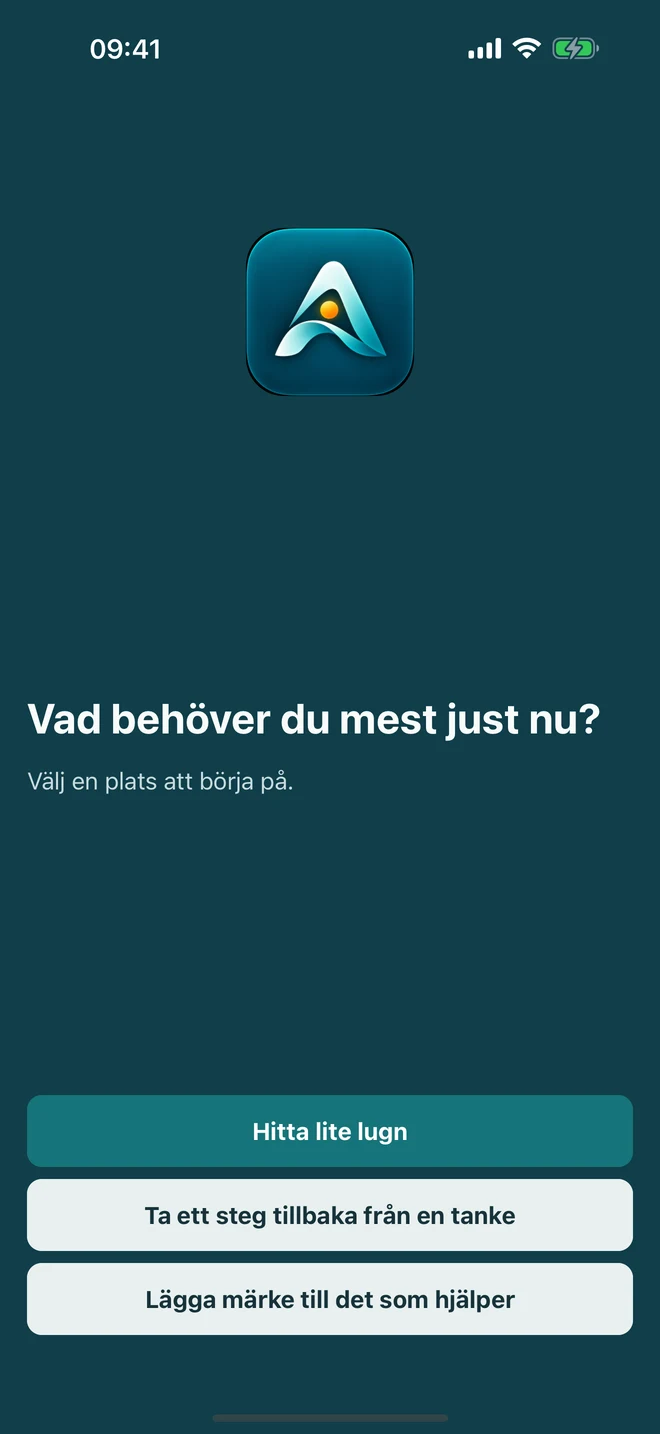 Ett kort första val utifrån vad personen behöver i just den här stunden.