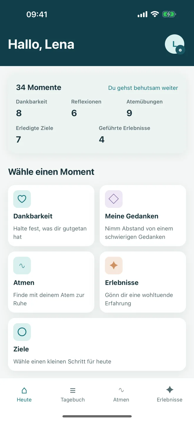 Gesammelte abgeschlossene Momente ohne Serie, Rangliste oder Zurücksetzen nach einer Unterbrechung.