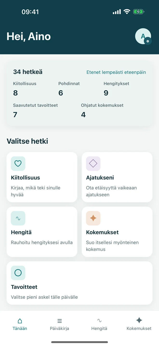 Kertyvät suoritetut hetket ilman putkea, sijoitusta tai nollausta tauon jälkeen.